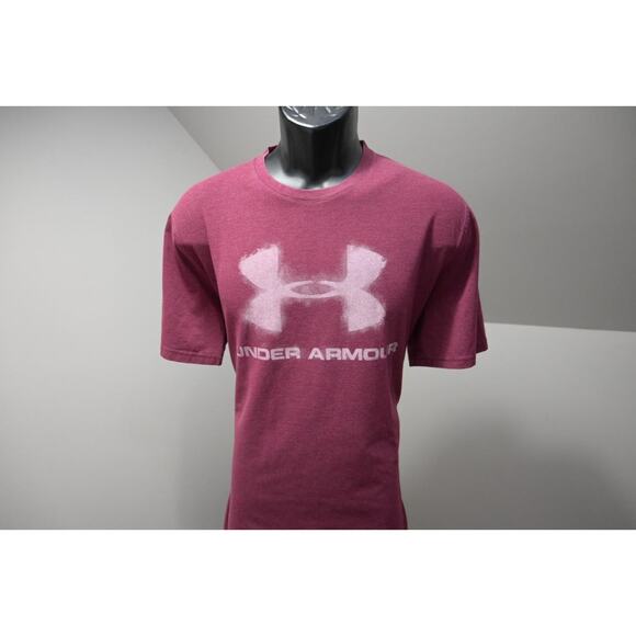 Under Armour Gym Shirt HeatGear Loose Graphic Dark Red Tee Mens Size Large - Picture 1 of 9